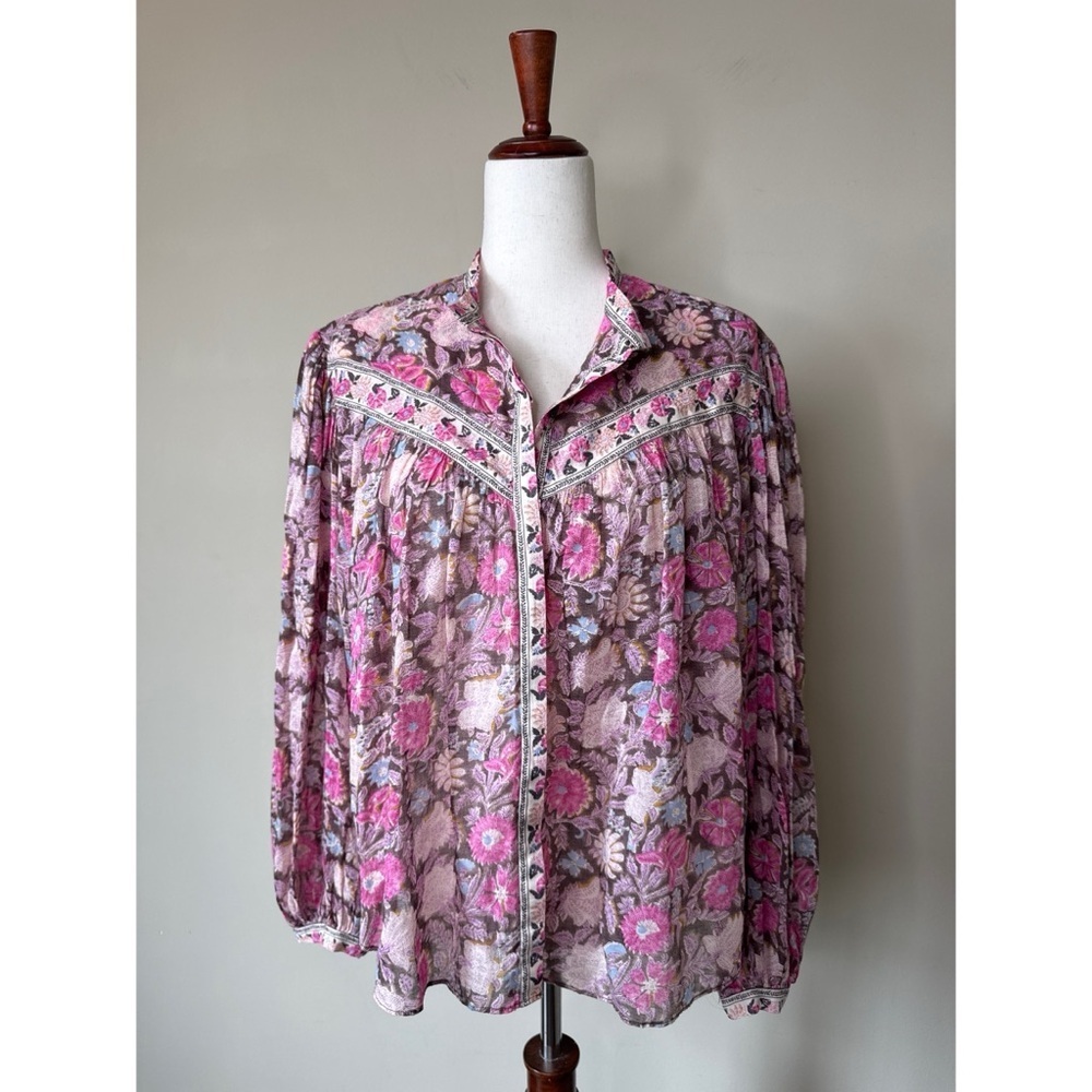 Isabel Marant Étoile Salika Floral Print Blouse Size 38 Medium - Picture 3 of 11